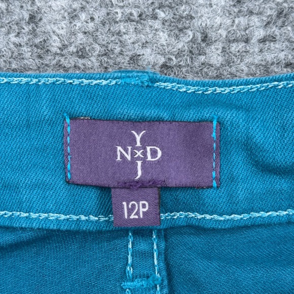 NYDJ Clarissa Ankle Jeans Teal Wash Womens Size 12P Mid Rise - Picture 3 of 8